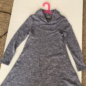 Copper key girls dress size large, grayish blue color with Cowl neck